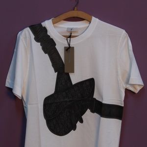Shirts - Dior Cross Bag Print White T-Shirt Shirts - Dior Cross Bag Print White T-Shirt